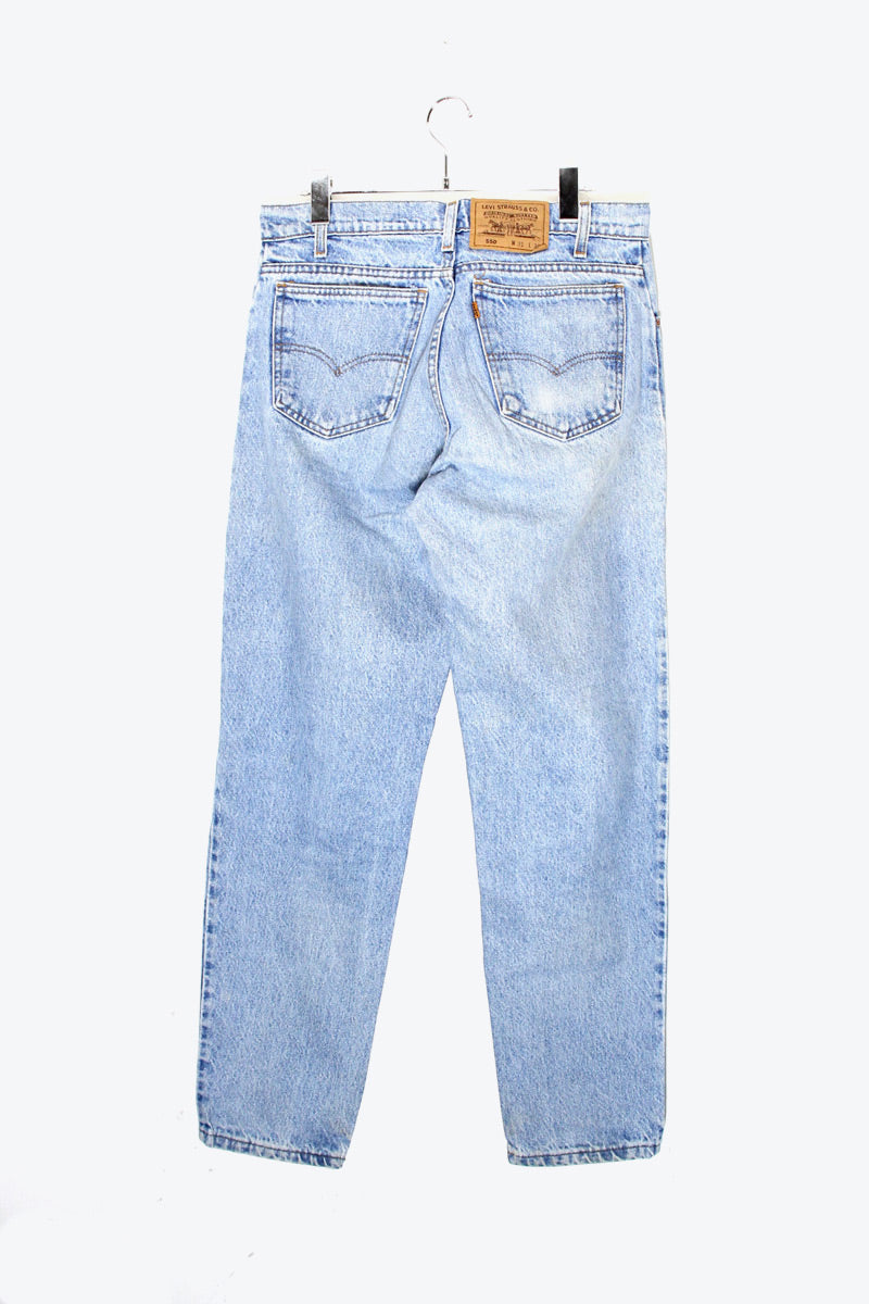 MADE IN PUERTO RICO (USA) 90'S 550 ORANGE TAB DENIM PANTS / LIGHT BLUE [SIZE: W31L30 USED]