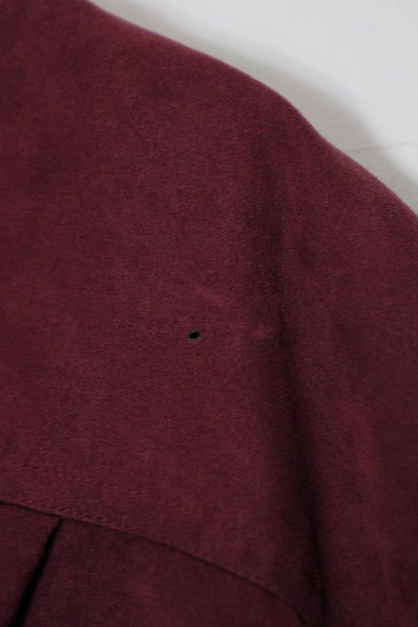 90'S L/S VEGAN SUEDE SHIRT / BURGUNDY [SIZE: L USED]