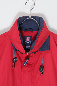 90'S PULLOVER NYLON JACKET / RED [SIZE: XL USED]