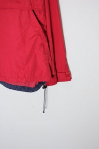 90'S PULLOVER NYLON JACKET / RED [SIZE: XL USED]