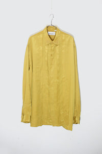 90'S L/S PLEATS SHIRT / MUSTARD [SIZE: XL USED]