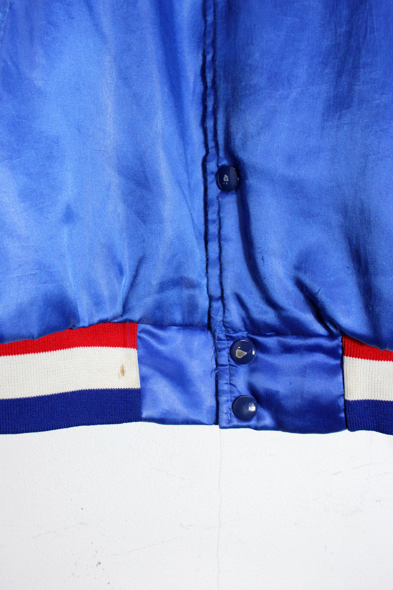 MADE IN USA 80'S CHICAGO CUBS NYLON STADIUM JACKET / BLUE [SIZE: M USED]