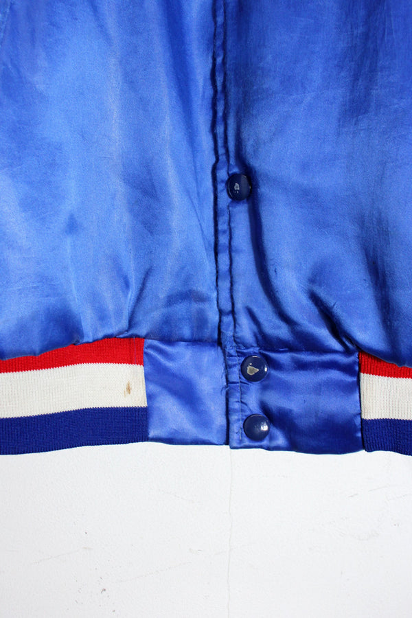 MADE IN USA 80'S CHICAGO CUBS NYLON STADIUM JACKET / BLUE [SIZE: M USED]