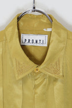 画像をギャラリービューアに読み込む, 90&#39;S L/S PLEATS SHIRT / MUSTARD [SIZE: XL USED]
