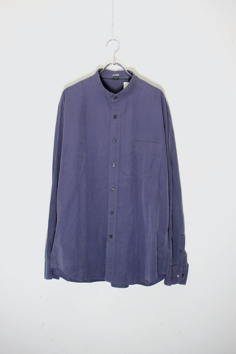 L/S BAND COLLAR SHIRT / PURPLE [SIZE: L USED]