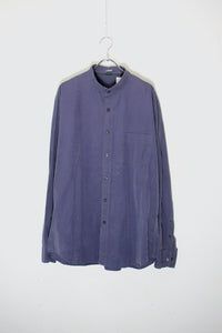 L/S BAND COLLAR SHIRT / PURPLE [SIZE: L USED]