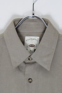 L/S RAYON SHIRT / BEIGE [SIZE: M DEADSTOCK/NOS]