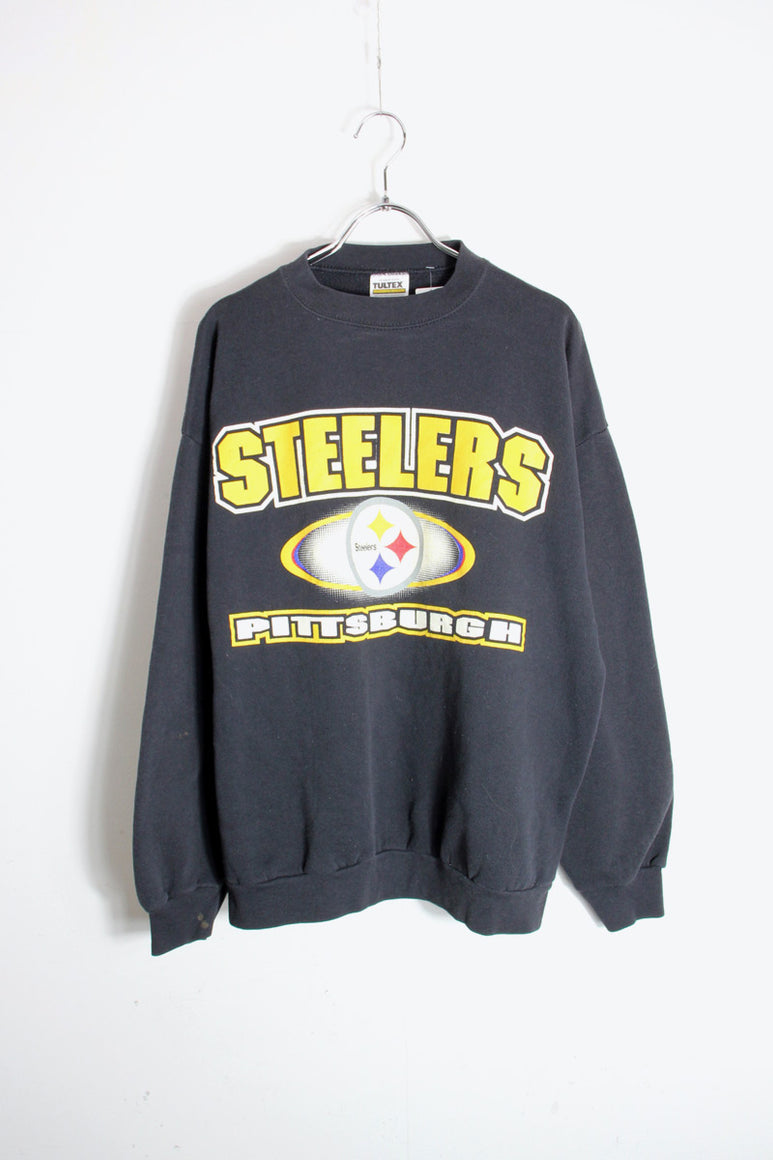 MADE IN USA 90'S NFL PITTSBURGH STEELERS SWEATSHIRT / BLACK [SIZE: L USED]