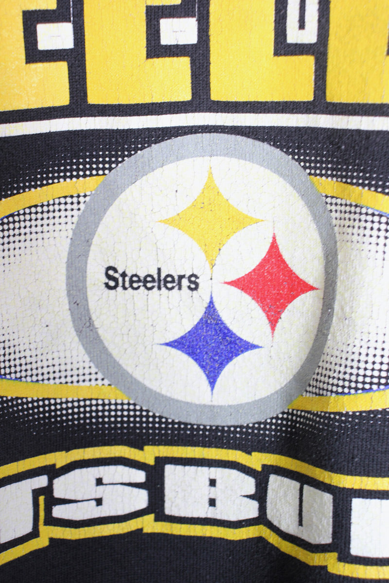 MADE IN USA 90'S NFL PITTSBURGH STEELERS SWEATSHIRT / BLACK [SIZE: L USED]
