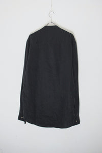 MADE IN CANADA L/S STAND-COLLAR TENCEL SHIRT / BLACK [SIZE: L USED]