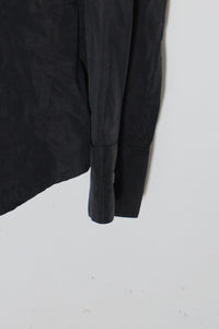 MADE IN CANADA L/S STAND-COLLAR TENCEL SHIRT / BLACK [SIZE: L USED]