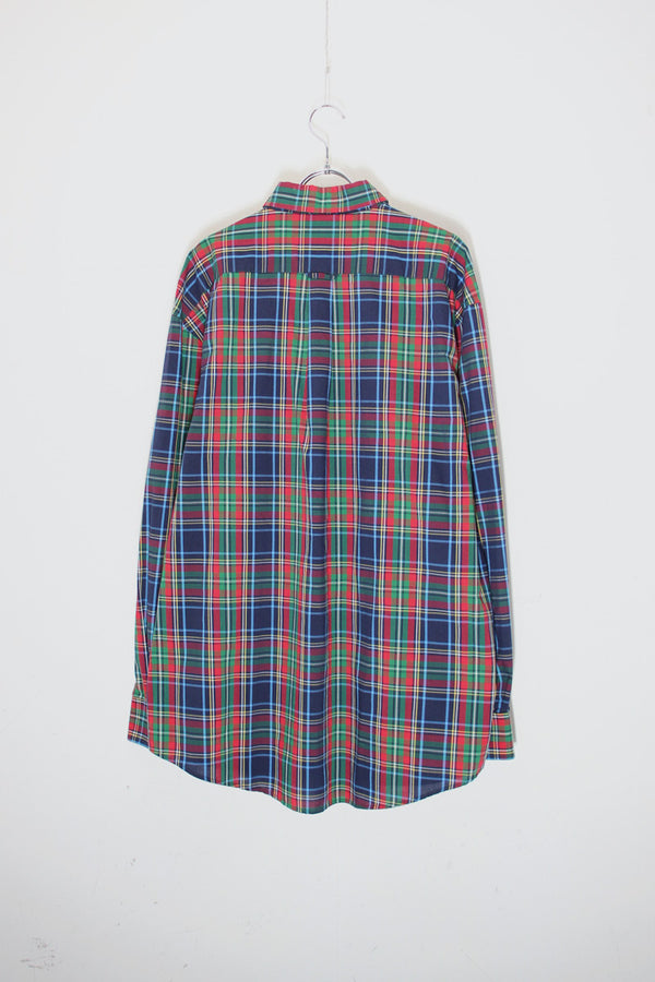L/S COTTON POLYESTER CHECK SHIRT / RED / GREEN / BLUE [SIZE: XL USED]
