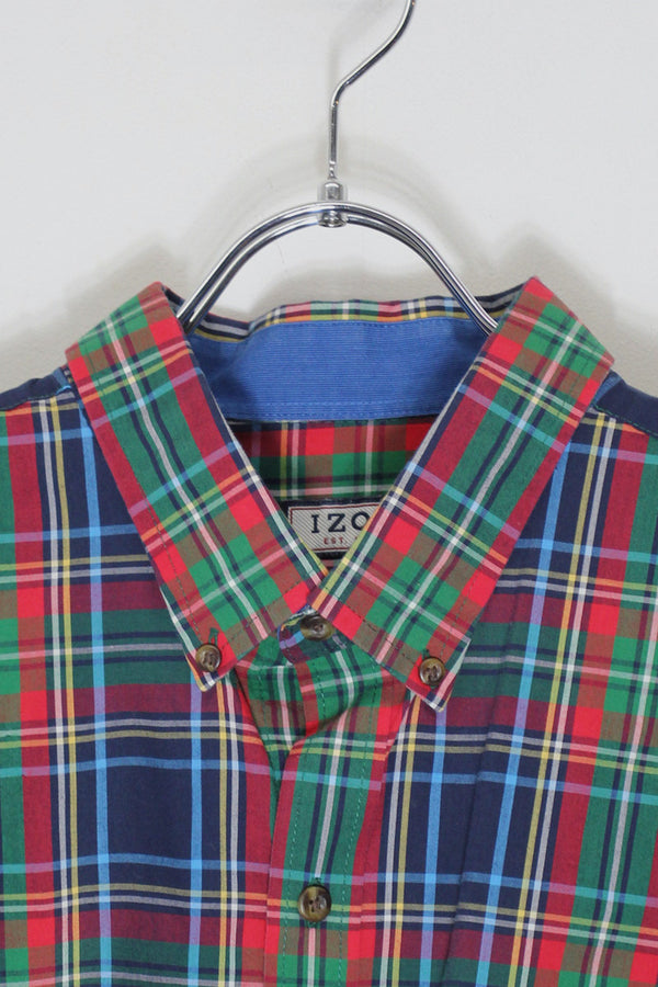 L/S COTTON POLYESTER CHECK SHIRT / RED / GREEN / BLUE [SIZE: XL USED]