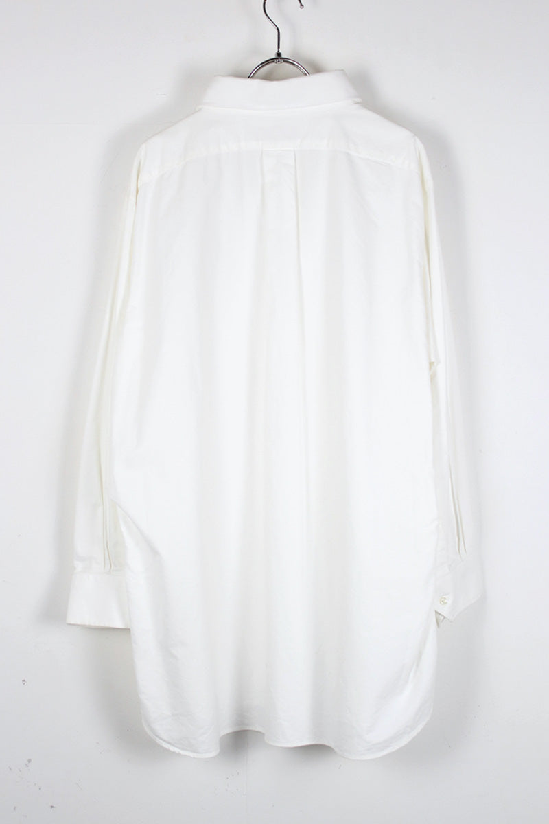 90'S L/S BD COTTON SHIRT / WHITE [SIZE:XL相当 USED]