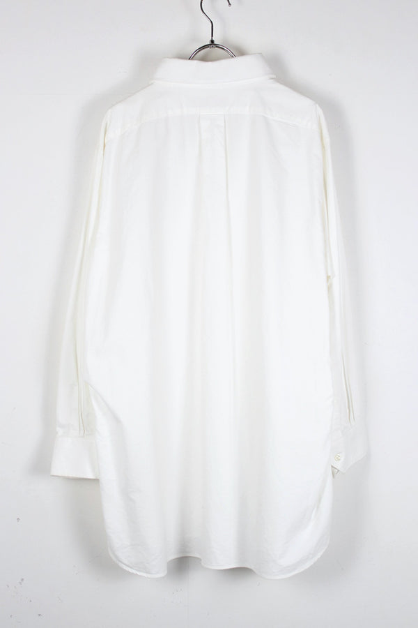 90'S L/S BD COTTON SHIRT / WHITE [SIZE:XL相当 USED]