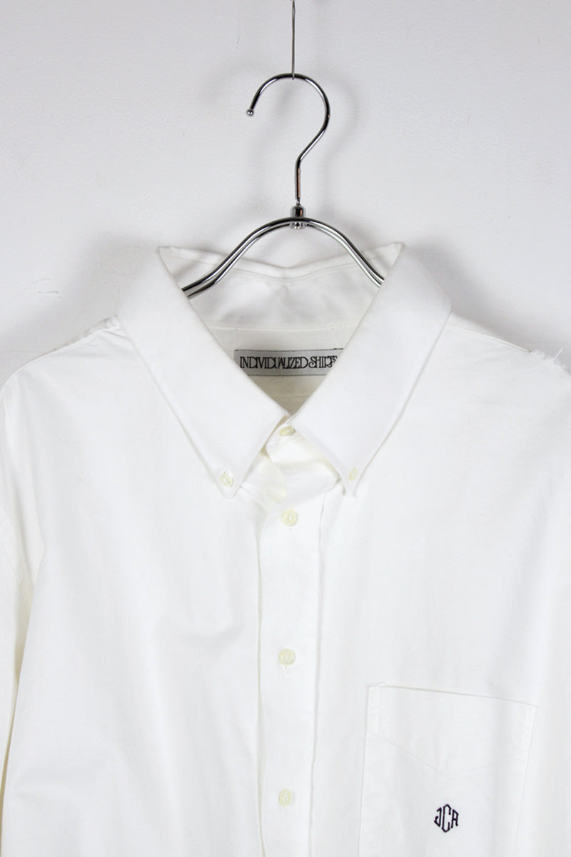 90'S L/S BD COTTON SHIRT / WHITE [SIZE:XL相当 USED]