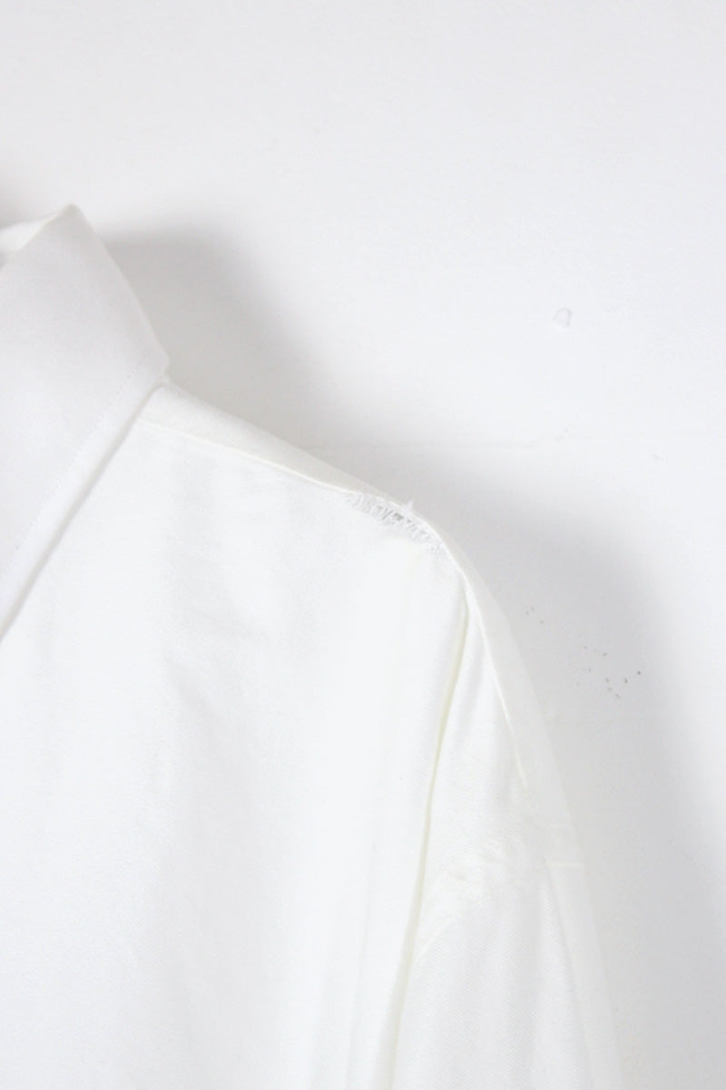 90'S L/S BD COTTON SHIRT / WHITE [SIZE:XL相当 USED]