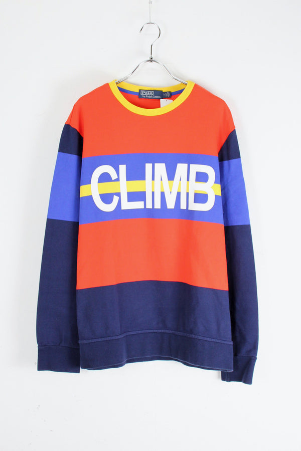 HI TECH CLIMB COLOR BLOCK SWEAT SHIRT / ORANGE [SIZE: M USED]