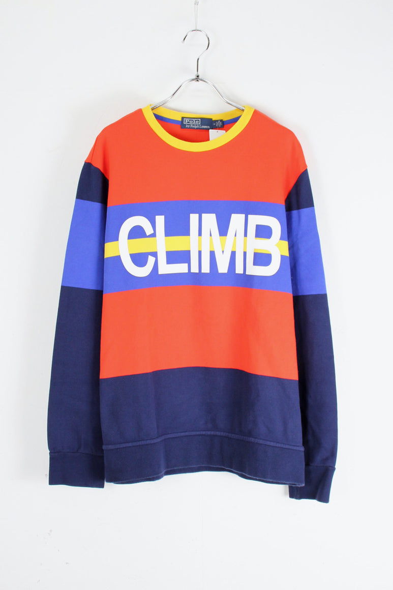 HI TECH CLIMB COLOR BLOCK SWEAT SHIRT / ORANGE [SIZE: M USED]