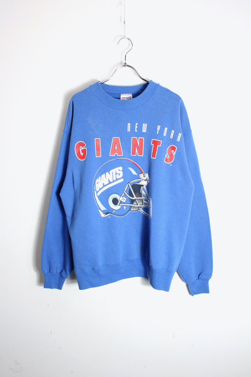 MADE IN USA 90'S NFL NY GIANTS SWEATSHIRT / BLUE [SIZE: L USED]