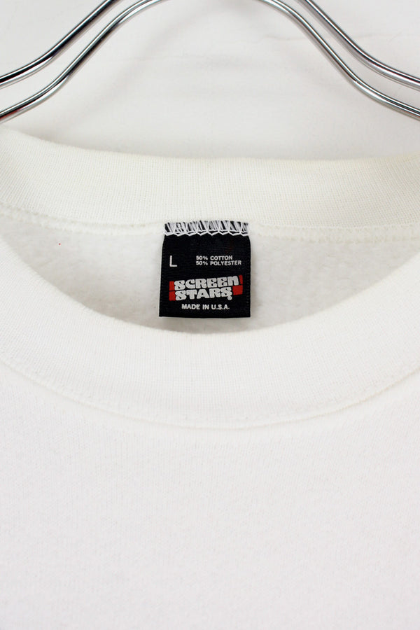 MADE IN USA 90'S CHICAGO CUBS SWEATSHIRT / WHITE / RED [SIZE: L USED]