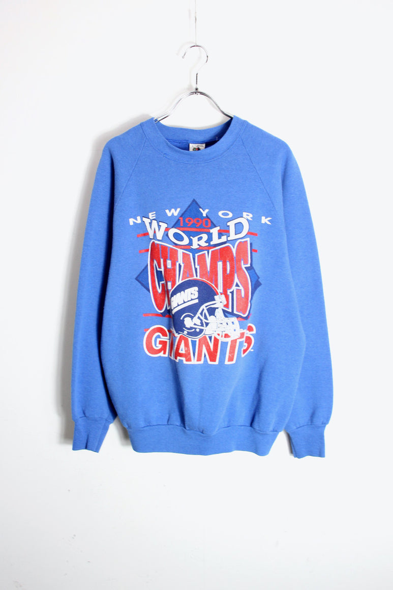MADE IN USA 90'S NFL NY GIANTS SWEATSHIRT / BLUE [SIZE: L USED]