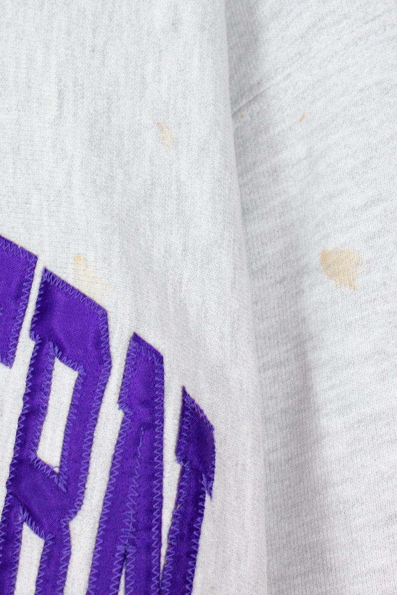 MADE IN USA 90'S NORTHWESTERN COLLEGE REVERSE WEAVE SWEATSHIRT / GREY [SIZE: L equivalent USED]