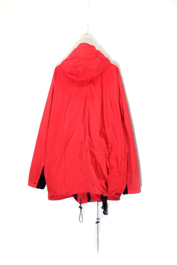90'S ZIP UP NYLON MOUNTAIN PARKA / RED / BLACK [ SIZE: L USED ]