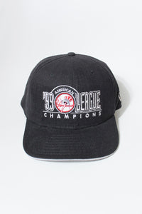 MADE IN USA 99'S AMERICAN LEAGUE NY YANKEES SNAP BACK BASEBALL CAP / BLACK [SIZE: ONE SIZE USED]