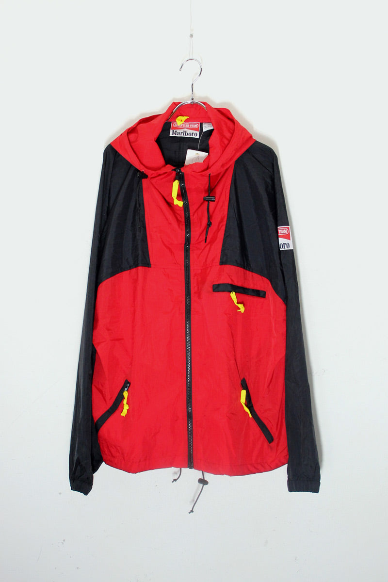 90'S NYLON JACKET & PANTS SET UP / RED / BLACK [DEADSTOCK / NOS]