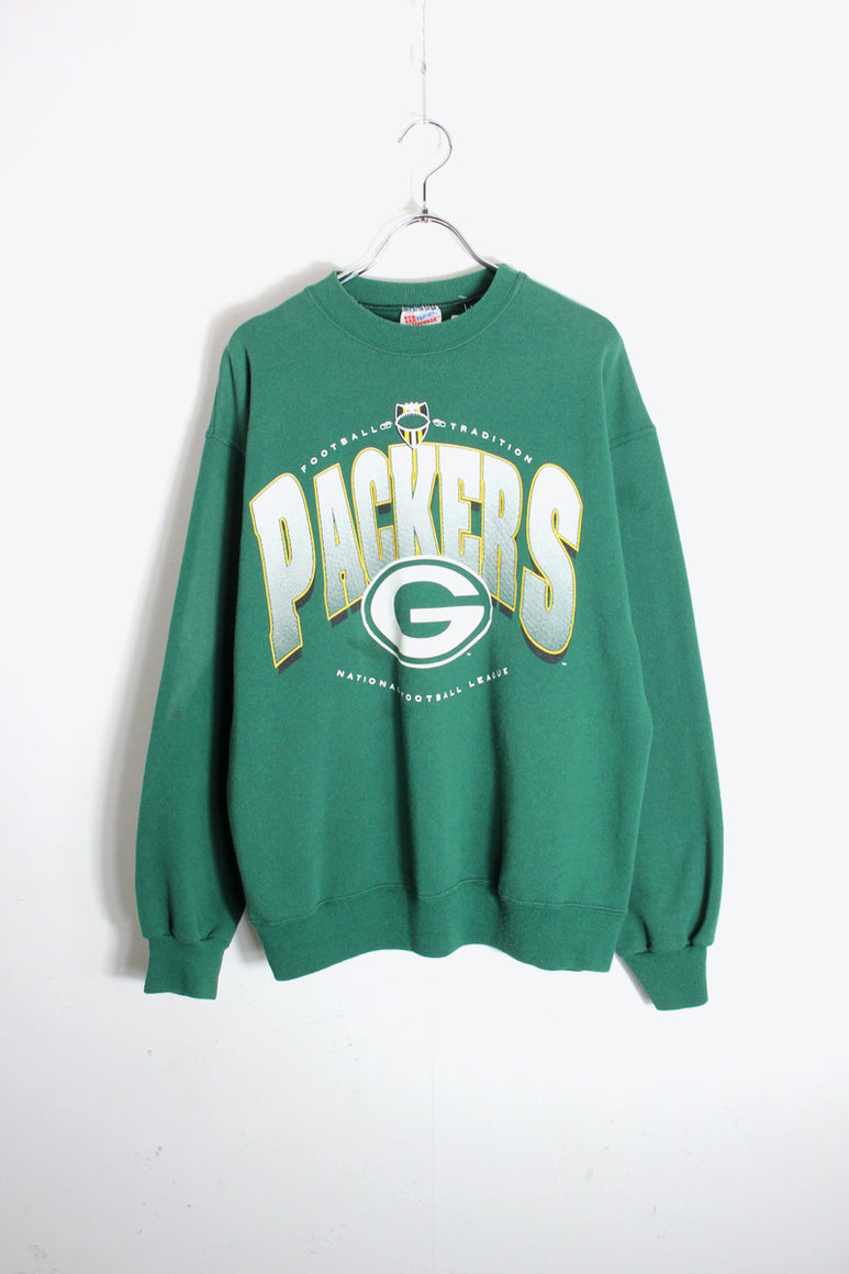 MADE IN USA 90'S NFL GREEN BAY PACKERS SWEATSHIRT / GREEN [SIZE: L USED]