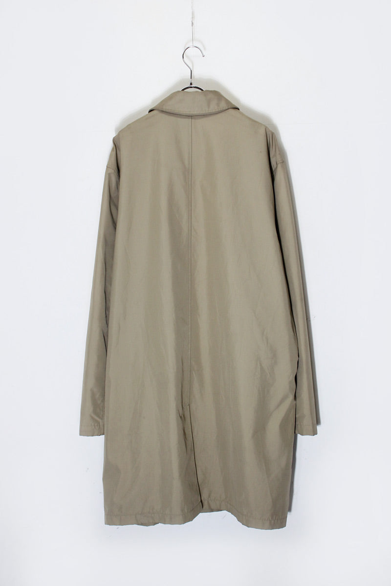 Y2K EARLY 00'S NYLON BALMACAAN COAT / BEIGE [SIZE: L USED]