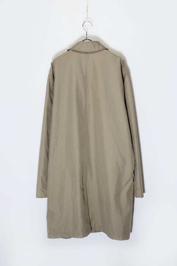 Y2K EARLY 00'S NYLON BALMACAAN COAT / BEIGE [SIZE: L USED]