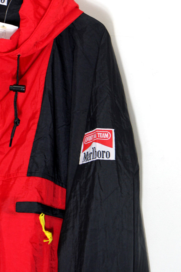 90'S NYLON JACKET & PANTS SET UP / RED / BLACK [DEADSTOCK / NOS]