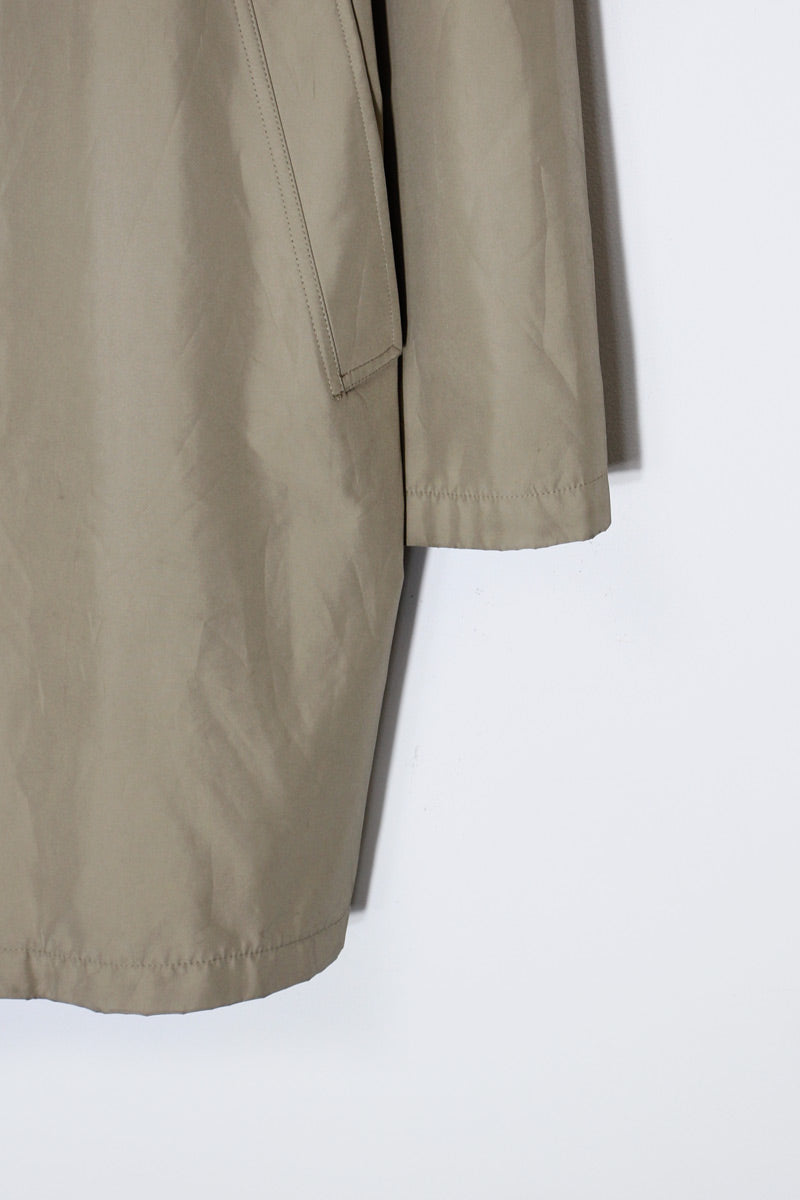 Y2K EARLY 00'S NYLON BALMACAAN COAT / BEIGE [SIZE: L USED]