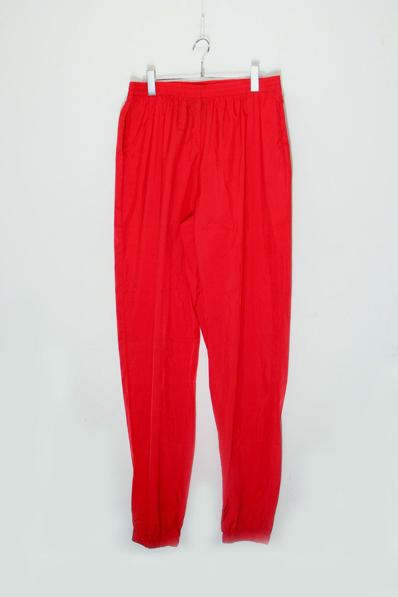 90'S NYLON JACKET & PANTS SET UP / RED / BLACK [DEADSTOCK / NOS]