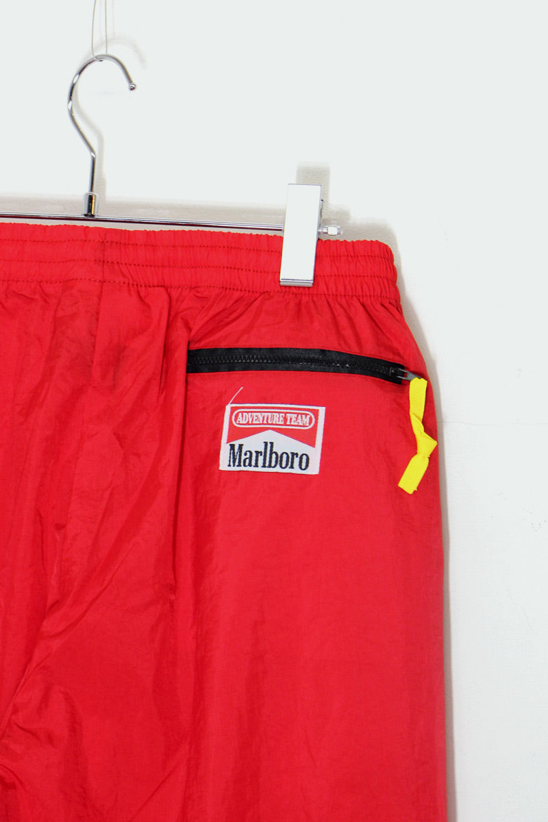 90'S NYLON JACKET & PANTS SET UP / RED / BLACK [DEADSTOCK / NOS]