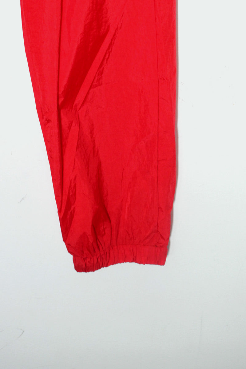 90'S NYLON JACKET & PANTS SET UP / RED / BLACK [DEADSTOCK / NOS]
