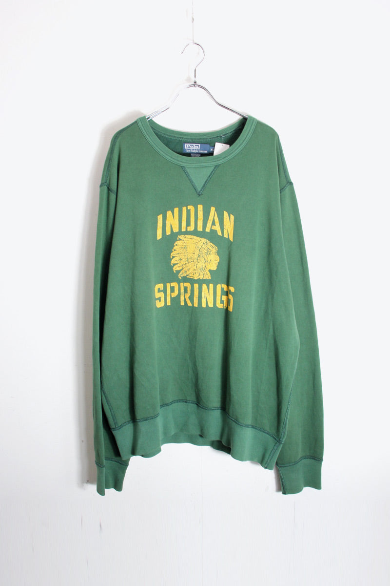90'S INDIAN SPRINGS SWEATSHIRT / GREEN [SIZE: XL USED]