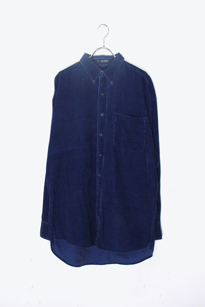 L/S B.D CORDUROY SHIRT / INDIGO BLUE［ SIZE: L USED ]