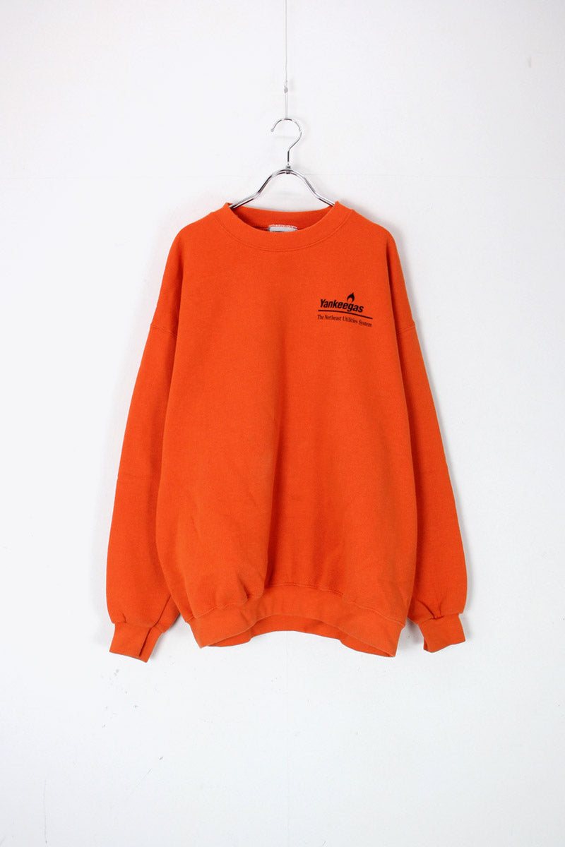 MADE IN USA 90'S YANKEEGAS SWEAT SHIRT / ORANGE [SIZE: XL USED]