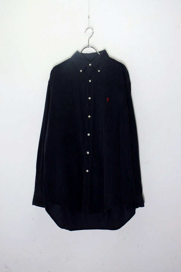 90'S L/S B.D CORDUROY SHIRT / NAVY［ SIZE: M USED ]