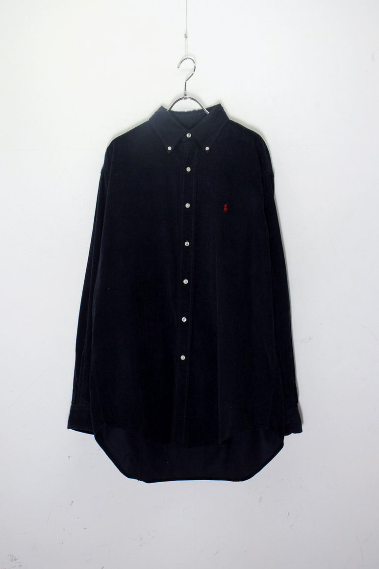 90'S L/S B.D CORDUROY SHIRT / NAVY［ SIZE: M USED ]