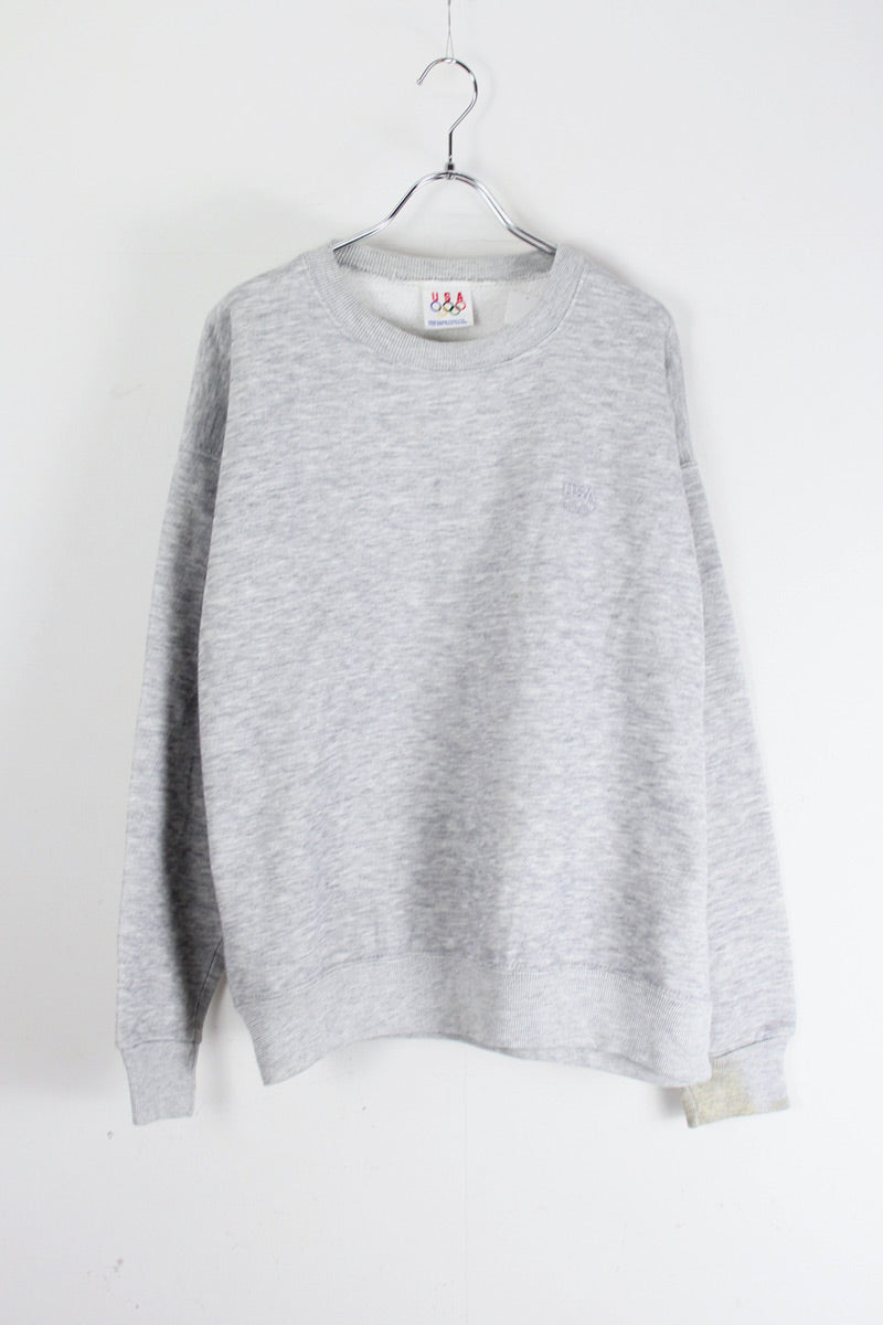 MADE IN USA 90'S ONE POINT SWEATSHIRT / GREY [SIZE: L USED]