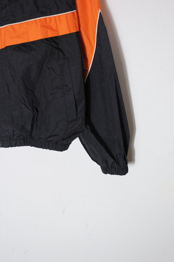 90'S NHL PHILADELPHIA FLYERS NYLON ZIP JACKET / BLACK/ORANGE [SIZE: L USED]