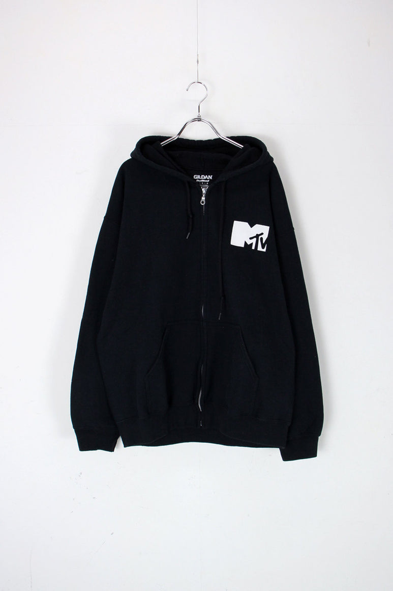 MTV ZIP SWEAT HOODIE / BLACK [SIZE: L USED]