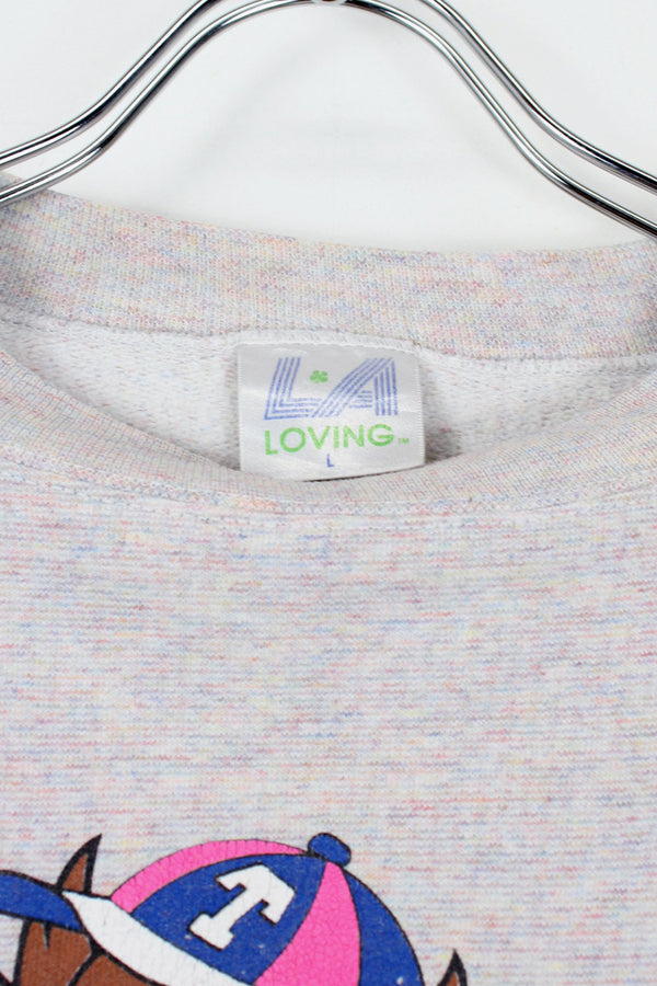 90'S WARNER BROS SWEATSHIRT / BORDER [SIZE: L USED]
