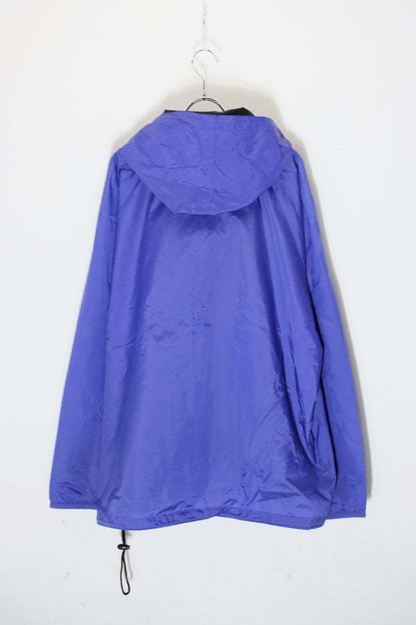 88-90'S HALF-ZIP PULLOVER NYLON HOODIE JACKET / PURPLE [SIZE: L USED]