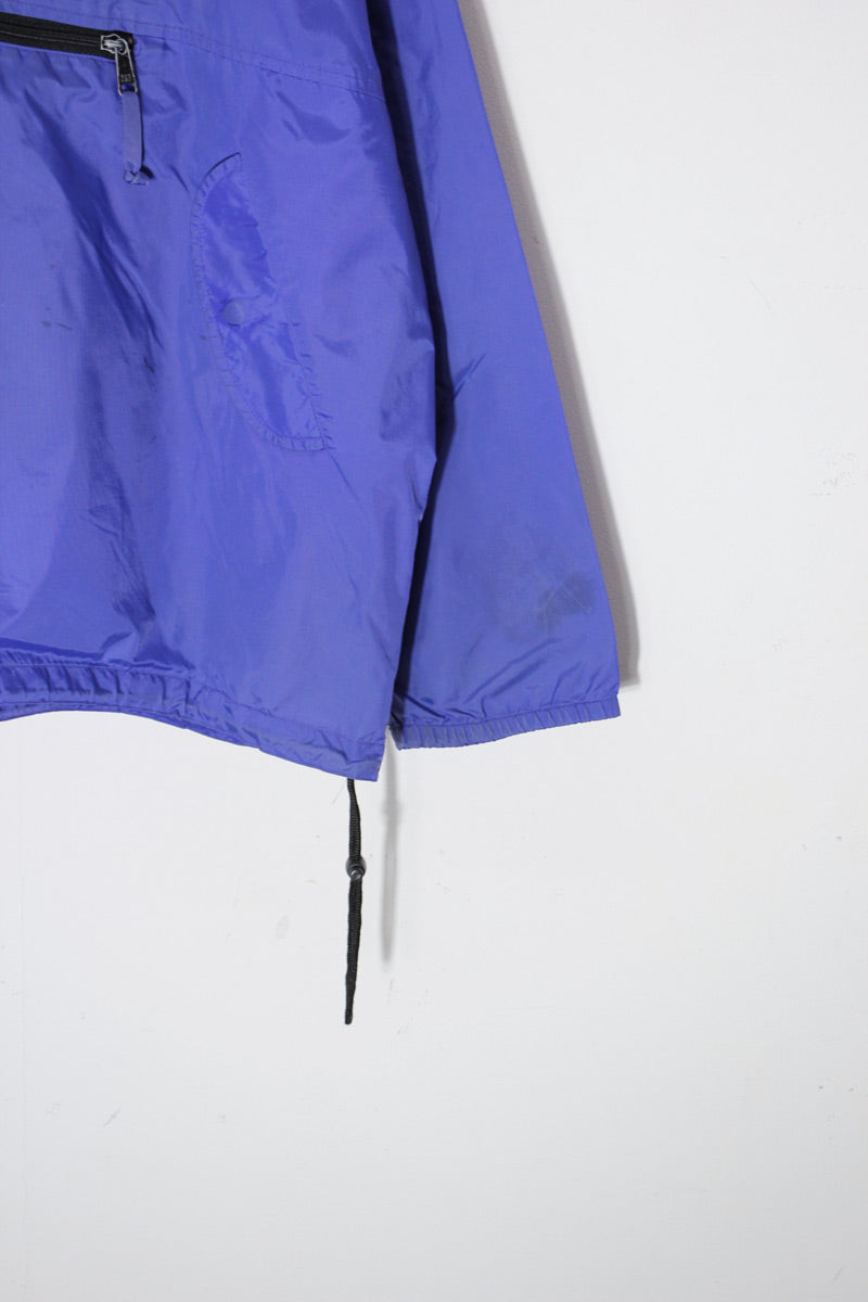 88-90'S HALF-ZIP PULLOVER NYLON HOODIE JACKET / PURPLE [SIZE: L USED]