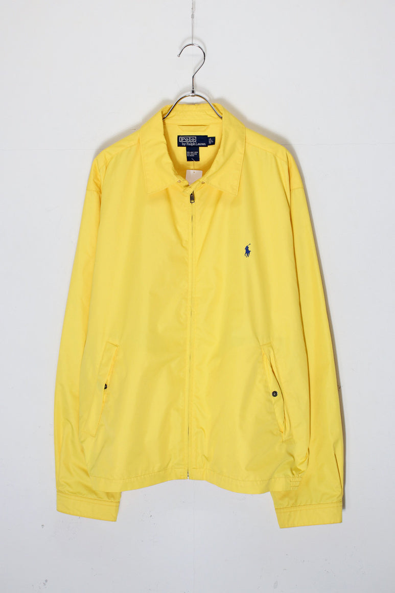 90'S NYLON ZIP JACKET / YELLOW [SIZE: L USED]